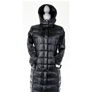 DKNY Women's Quilted Hooded Down Coat Puffer